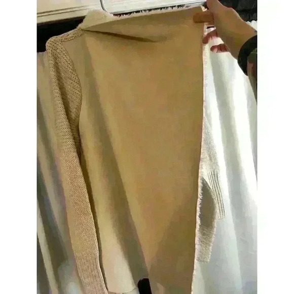 Gaby & Eden Women's Open Waterfall Front Cardigan Size Medium Cream in Color - Picture 4 of 12